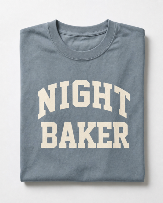 Night Baker T-Shirt Sourdough Baker Gifts Unisex Garment-Dyed Heavyweight T-Shirt, Sourdough Tshirt, Baker Gifts, Bread