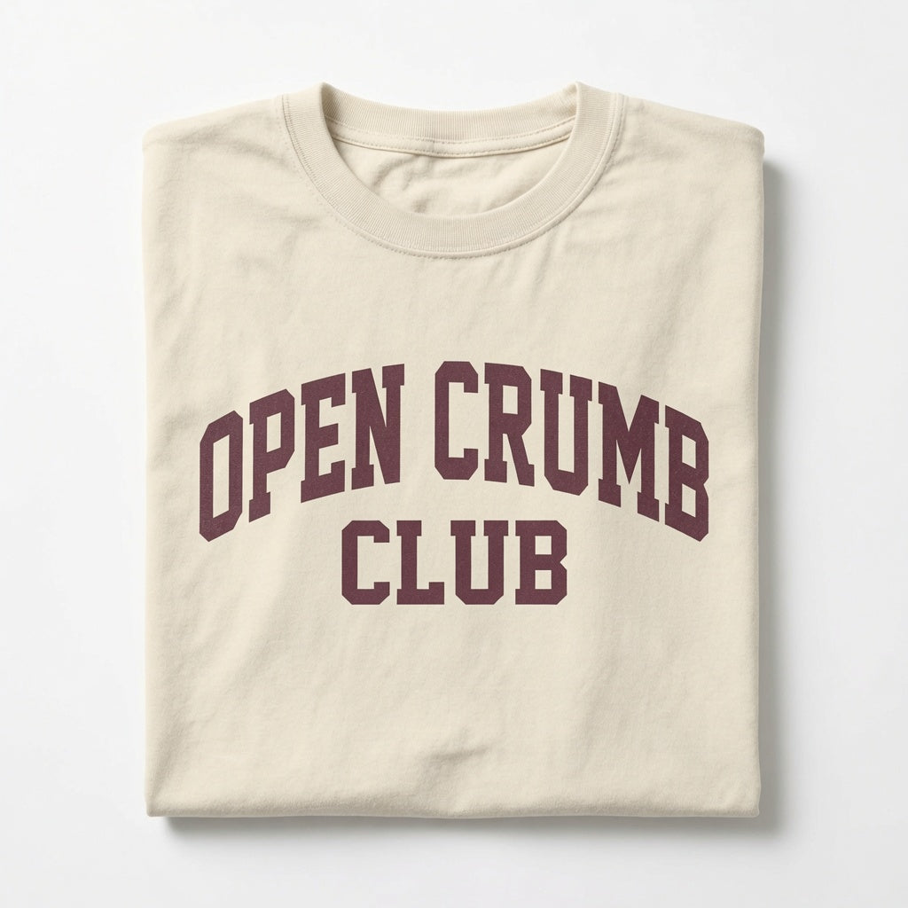 Open Crumb Club T-Shirt Sourdough Baker Gifts Unisex Garment-Dyed Heavyweight T-Shirt, Sourdough Tshirt, Baker Gifts, Bread