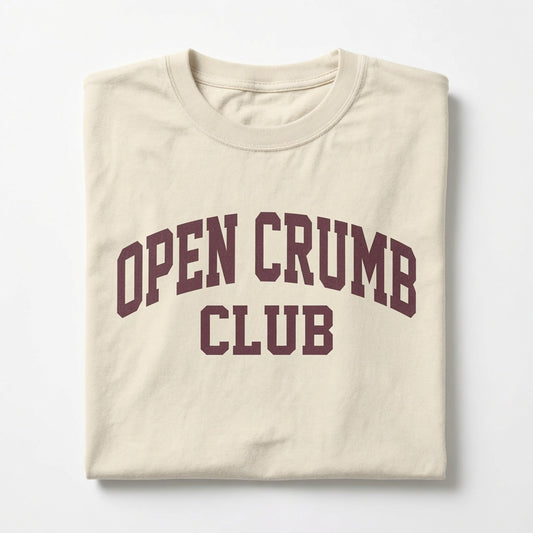 Open Crumb Club T-Shirt Sourdough Baker Gifts Unisex Garment-Dyed Heavyweight T-Shirt, Sourdough Tshirt, Baker Gifts, Bread