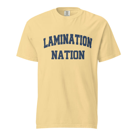 Lamination Nation T-Shirt Sourdough Baker Gifts Unisex Garment-Dyed Heavyweight T-Shirt, Sourdough Tshirt, Baker Gifts, Bread