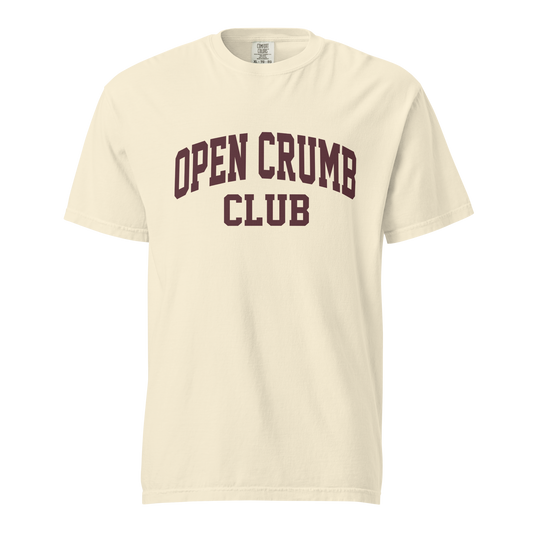 Open Crumb Club T-Shirt Sourdough Baker Gifts Unisex Garment-Dyed Heavyweight T-Shirt, Sourdough Tshirt, Baker Gifts, Bread
